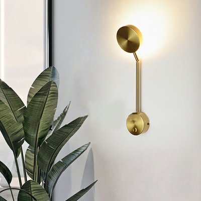 Metal Drum Wall Light Sconce Modern Style 1 Light Wall Light in Yellow