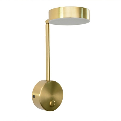 Metal Drum Wall Light Sconce Modern Style 1 Light Wall Light in Yellow