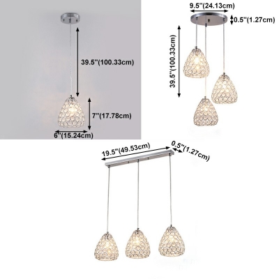 Modern Pendants Light Fixtures Crystal Globe Elegant Hangling Ceiling Light for Dinning Room