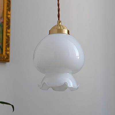Nordic Ripples Hanging Pendant Lights Frosted White Glass Down Lighting Pendant