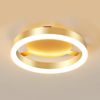 Spheres Flush Light Fixtures Modern Style Metal 1-Light Flush Mount Lighting in Yellow