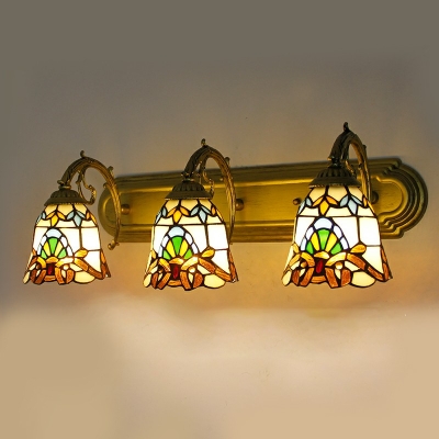 Tiffany Flush Mount Wall Sconce Traditional Vanity Sconce Lights for Bathroom