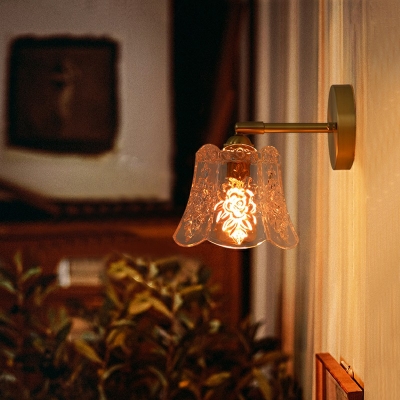 1-Light Sconce Lights Minimalist Style Bell Shape Metal Wall Mounted Light