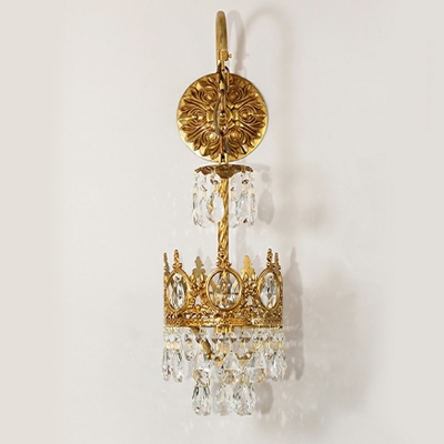 1-Light Sconce Lights Minimalist Style Crown Shape Metal Wall Mount Light Fixture