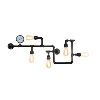 5-Light Sconce Lights Vintage Style Water Pipe  Shape Metal Steampunk Wall Mounted Lighting