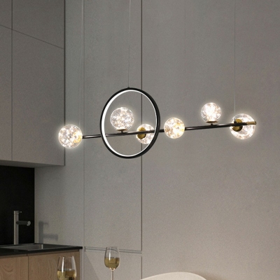 Black Minimalism Island Chandelier Lights Contemporary Ceiling Pendant Light for Kitchen