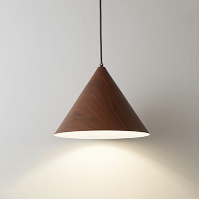 Suspended Lighting Fixture Cone Shade  Modern Style Wood Ceiling Lamp for Living Room