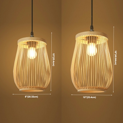Chandelier Light Fixture Bottle Shade Modern Style Bamboo Chandelier Pendant Light for Living Room