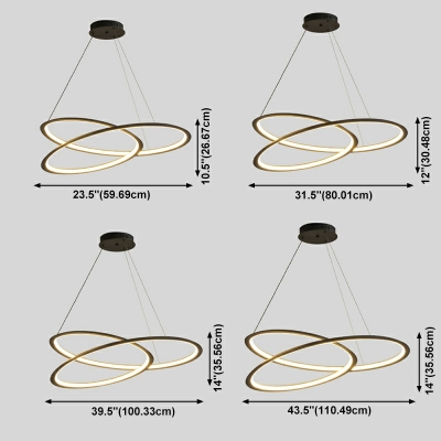 Contemporary Twisting Suspended Lighting Fixture Metal Pendant Lighting Fixtures