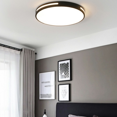 Fabric Drum Flush Mount Ceiling Light Fixtures White Close to Ceiling Lighting for Bedroom
