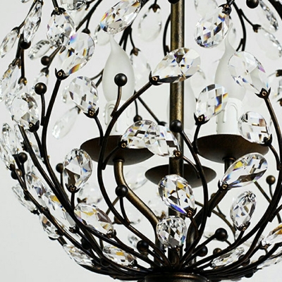 Metal Crystal Minimalism Style Pendant Light Nordic Style Modern Chandelier Light for Bedroom Coffee Shop