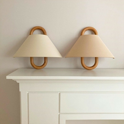 Modern Wall Mounted Lamps Wood 1 Head Flush Mount Wall Sconce for Bedroom
