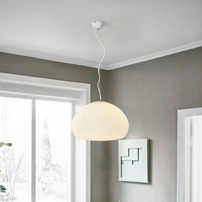 Nordic Dome Tapered Pendant Light Frosted White Opal Glass Ceiling Pendant Light