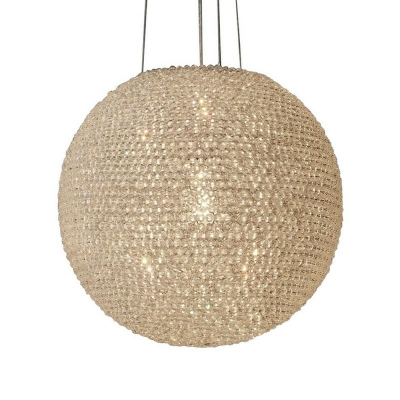 Pendant Chandelier Globe Shade Modern Style Crystal Hanging Lamp Kit for Living Room