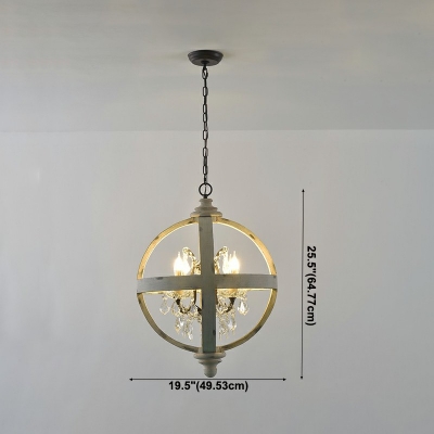 Suspension Light Globe Shade Modern Style Crystal Ceiling Pendant Light for Living Room