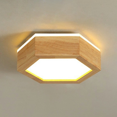 Third Gear Flush Mount Fixture Wood Flush Mount Ceiling Lamp for Living Room Dining Room