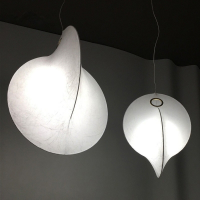 White Silk Down Lighting Hanging Light Fixtures for Dining Room Living Room