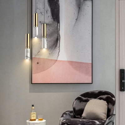 1 Light Linear Hanging Pendnant Lamp Modern Minimalist Ceiling Lamp for Living Room