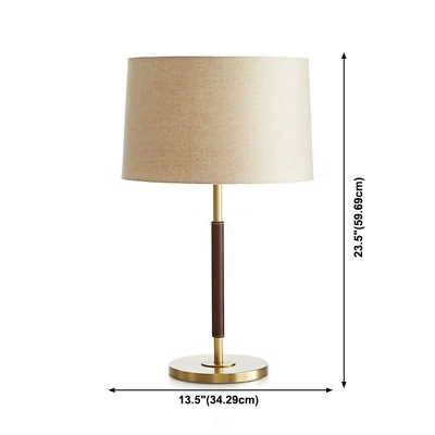 1-Light Night Table Lamps Contemporary Style Drum Shape Metal Nightstand Lamp