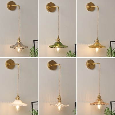 1-Light Sconce Lights Farmhouse Style Cone Shape Metal Wall Lighting Fixtures