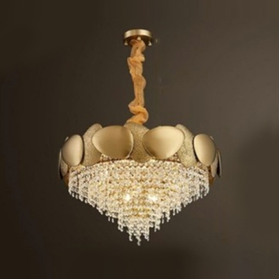 11-Light Chandelier Lighting Simplicity Style Droptear Shape Metal Hanging Ceiling Light