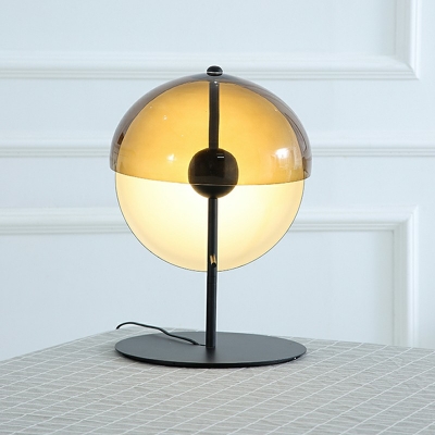 Contemporary Semi Spheres Night Table Lamps Metal and Glass Table Lamp for Bedroom