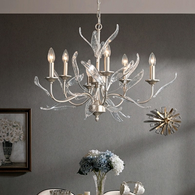 Designer Style Crystal Chandelier Light 6 Lights Nordic Style Metal Pendant Light for Living Room