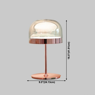 Dome Glass 1 Light Modern Nightstand Lamp Minimalism Night Table Lamps for Living Room