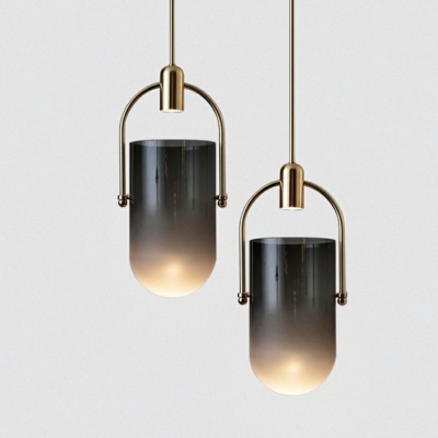 Metal and Glass Hanging Pendnant Lamp Nordic Style Modern Minimalist Pendant Light for Bedroom