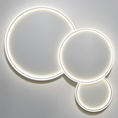 Modern Style Oval Flush Mount Light Metal 1 Light Flush Ceiling Light in White