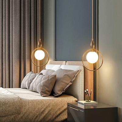Nordic Style LED Pendant Light Modern Style Glass Hanging Light for Bedside