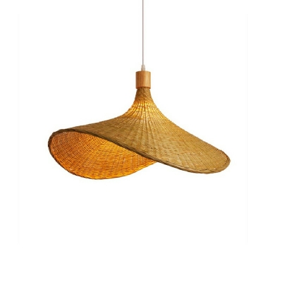 Pendant Light Kit Hat Shade Modern Style Bamboo Chandelier Pendant Light for Living Room