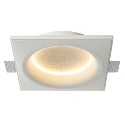 Square White Close to Ceiling Lighting Fixture Modern Minimalism Flush Mount Lamp for Living Room