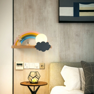1 Light Cloud Shade Wall Sconce Lighting Modern Style Glass Wall Lighting for Living Room
