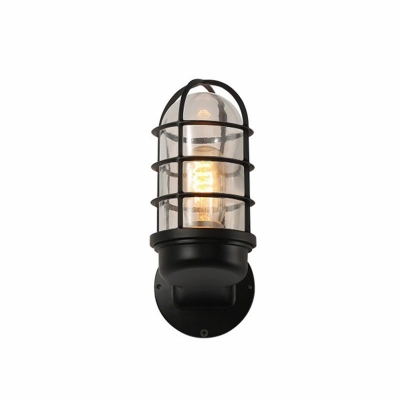1-Light Sconce Lights Industrial Style Cage Shape Metal Wall Mounted Light