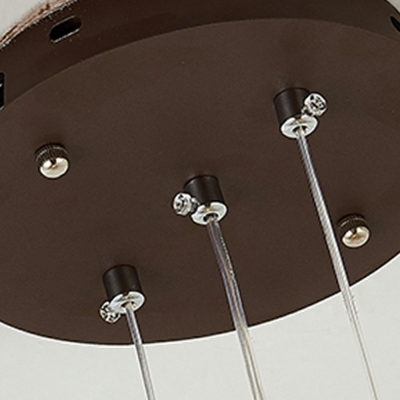 2-Light Pendant Chandelier Minimalist Style Ring Shape Metal Hanging Ceiling Light