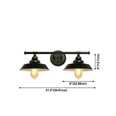 2-Light Sconce Lights Industrial Style Cone Shape Metal Wall Lighting Ideas