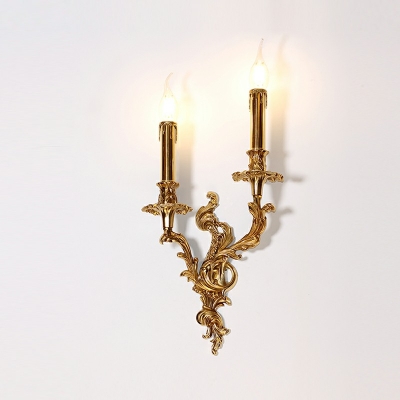 3-Light Sconce Lights Minimalist Style Candle Shape Metal Wall Mounted Lamps