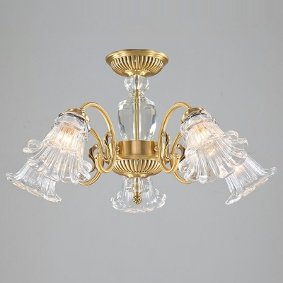American Style Chandelier 5 Head Glass Vintage Ceiling Chandelier for Living Room