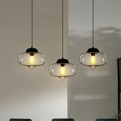 Ceiling Pendant Light Oval Shade Modern Style Glass Pendant Light for Living Room