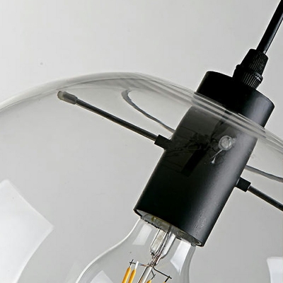 Contemporary Globe Pendant Light Fixture Clear Glass Suspension Pendant Light