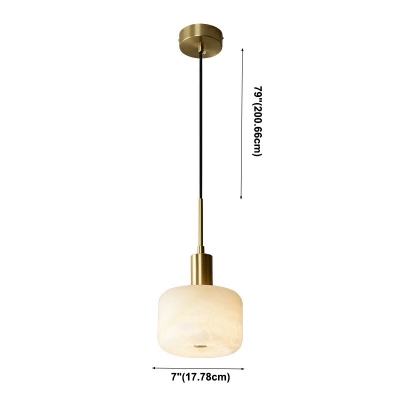 Drum 1 Light Stone Minimalist Hanging Lamp Modern Nordic Style Hanging Ceiling Lights