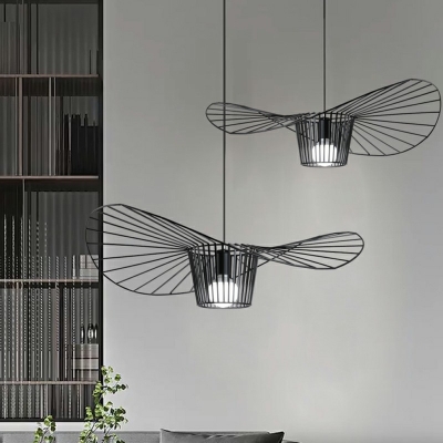 Drum Down Lighting Pendant Modern 1 Light Minimalist Ceiling Lamp for Living Room