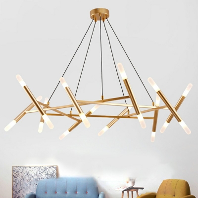 European Style LED Chandelier Light Modern Style Acrylic Metal Hanging Light for Living Room