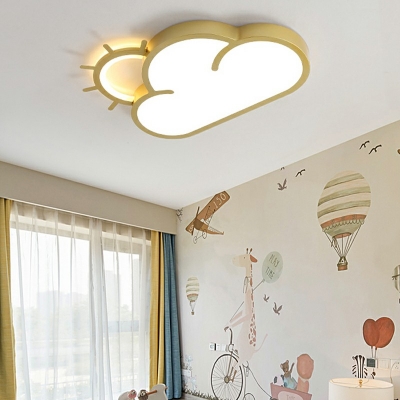 Kid's Modern Flush Mount Ceiling Light Fixture LED Nordic Style Close to Ceiling Lamp for Bedroom