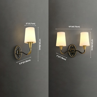 Nordic Style Glass Wall Sconce Light Postmodern Style Retro Wall Lamp for Bedside