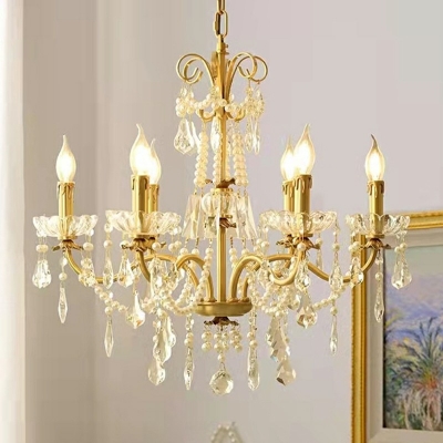 Pendant Light European Style Crystal Ceiling Pendant Light for Living Room
