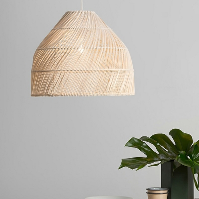 Pendant Light Fixture Oval Shade Modern Style Bamboo Chandelier Pendant Light for Living Room