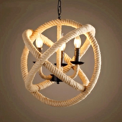 Pendant Lighting Modern Style Hemp Rope Suspension Light for Living Room