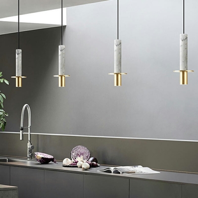 Stone Modern Linear Hanging Light Fixtures Minimalist Ceiling Lamp for Dinning Room